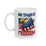 Patriotic Ceramic Mug — USA 250 Eagle