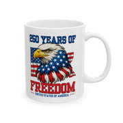 Patriotic Ceramic Mug — USA 250 Eagle